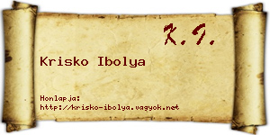 Krisko Ibolya névjegykártya